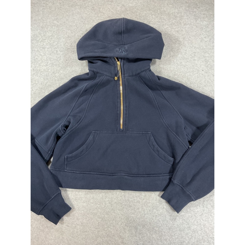 Lululemon Scuba Oversized Half-Zip Hoodie Navy Gold XS/S LW3HTOS 2567